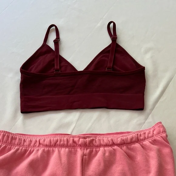 Victorias Secret PINk Campus Fold over Waist Shorts Size L AND ST Sport Bra - Picture 13 of 13